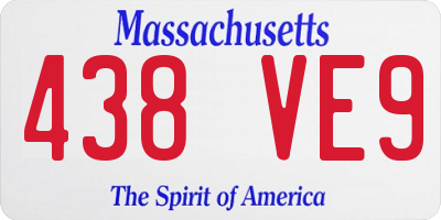 MA license plate 438VE9