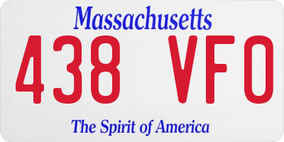 MA license plate 438VF0