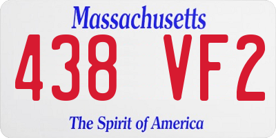 MA license plate 438VF2