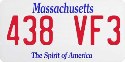 MA license plate 438VF3