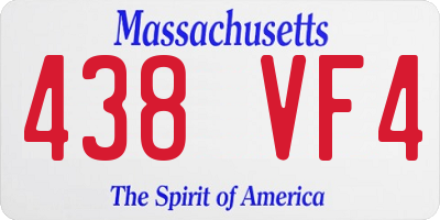 MA license plate 438VF4