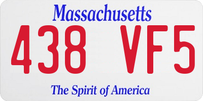 MA license plate 438VF5