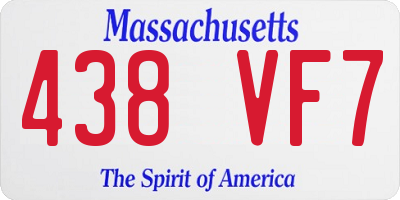 MA license plate 438VF7