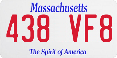 MA license plate 438VF8