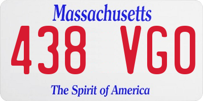 MA license plate 438VG0