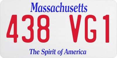 MA license plate 438VG1