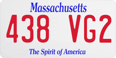 MA license plate 438VG2