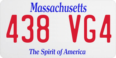 MA license plate 438VG4