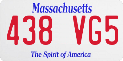 MA license plate 438VG5