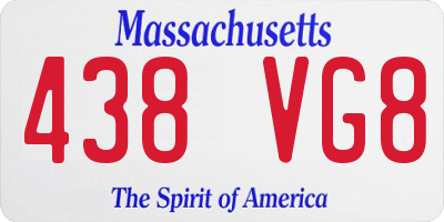 MA license plate 438VG8