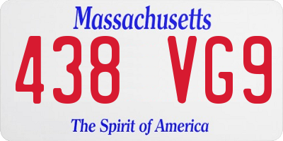 MA license plate 438VG9