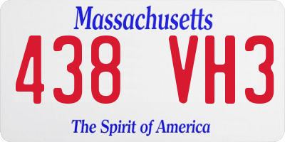 MA license plate 438VH3