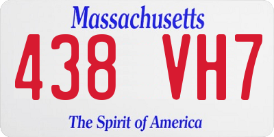 MA license plate 438VH7
