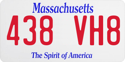 MA license plate 438VH8