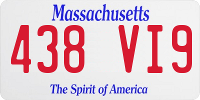 MA license plate 438VI9