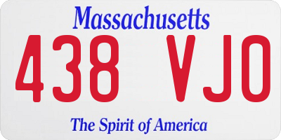 MA license plate 438VJ0