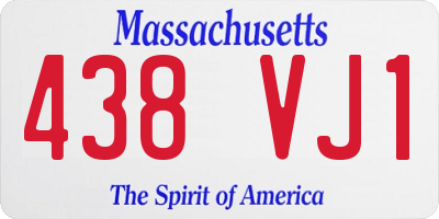 MA license plate 438VJ1