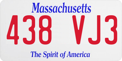 MA license plate 438VJ3