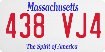 MA license plate 438VJ4