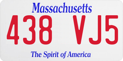 MA license plate 438VJ5