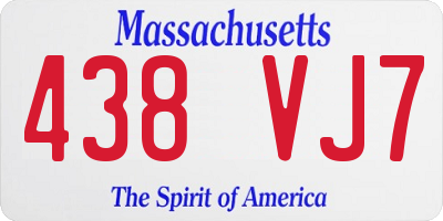 MA license plate 438VJ7
