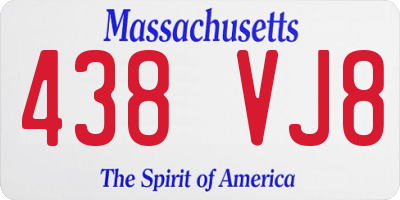 MA license plate 438VJ8