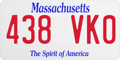 MA license plate 438VK0