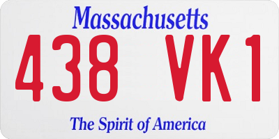 MA license plate 438VK1