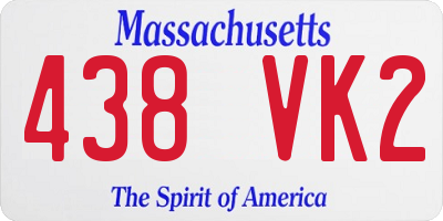 MA license plate 438VK2