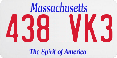 MA license plate 438VK3