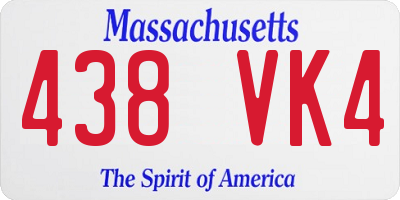 MA license plate 438VK4