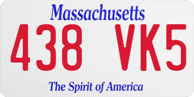MA license plate 438VK5