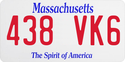 MA license plate 438VK6