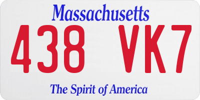 MA license plate 438VK7