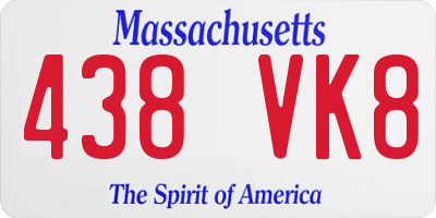 MA license plate 438VK8