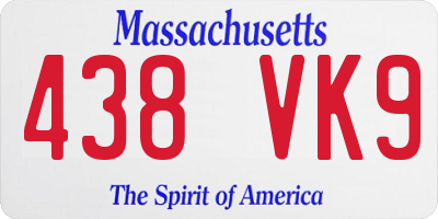 MA license plate 438VK9
