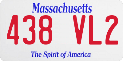 MA license plate 438VL2