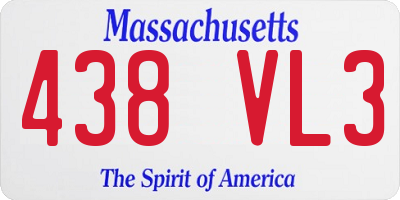 MA license plate 438VL3