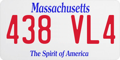MA license plate 438VL4