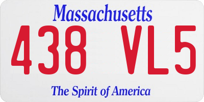 MA license plate 438VL5