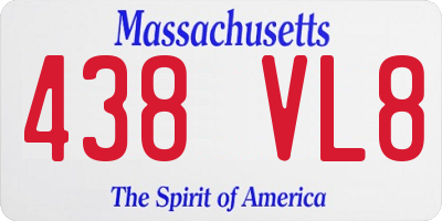 MA license plate 438VL8