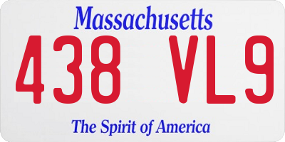 MA license plate 438VL9