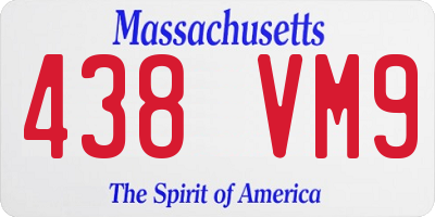MA license plate 438VM9