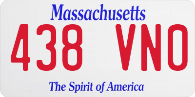 MA license plate 438VN0