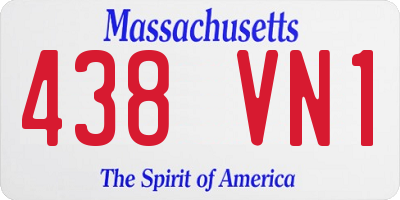 MA license plate 438VN1