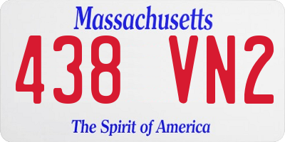 MA license plate 438VN2