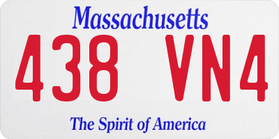 MA license plate 438VN4