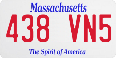 MA license plate 438VN5