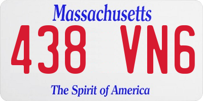 MA license plate 438VN6