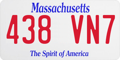 MA license plate 438VN7